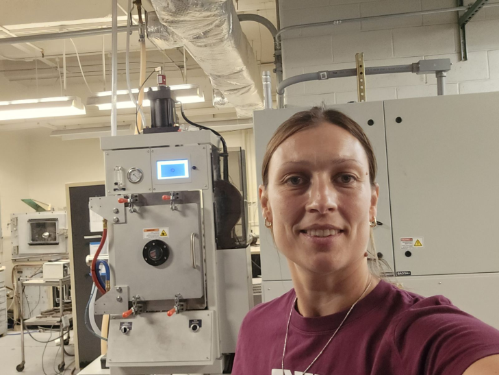 selfie in  a research lab