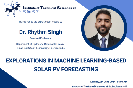 Lecture on Machine Learning-Based Solar PV Forecasting by Dr. Dr. Rhythm Singh